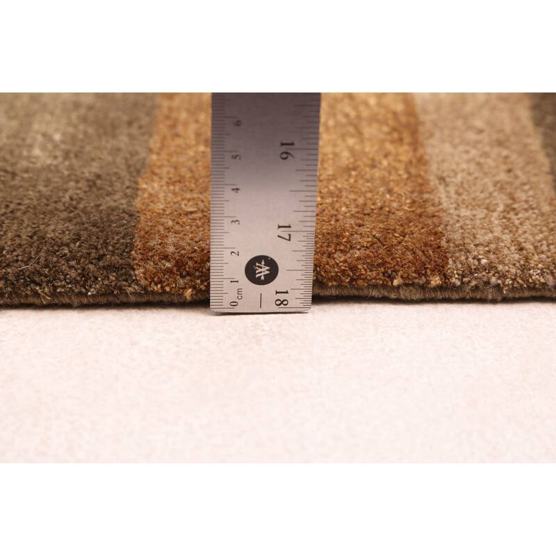 ECARPETGALLERY Hand-knotted Opulence Brown Wool Rug - 8'2 x 9'11