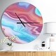 preview thumbnail 1 of 7, Designart 'Abstract Marbled Background' Oversized Modern Wall CLock