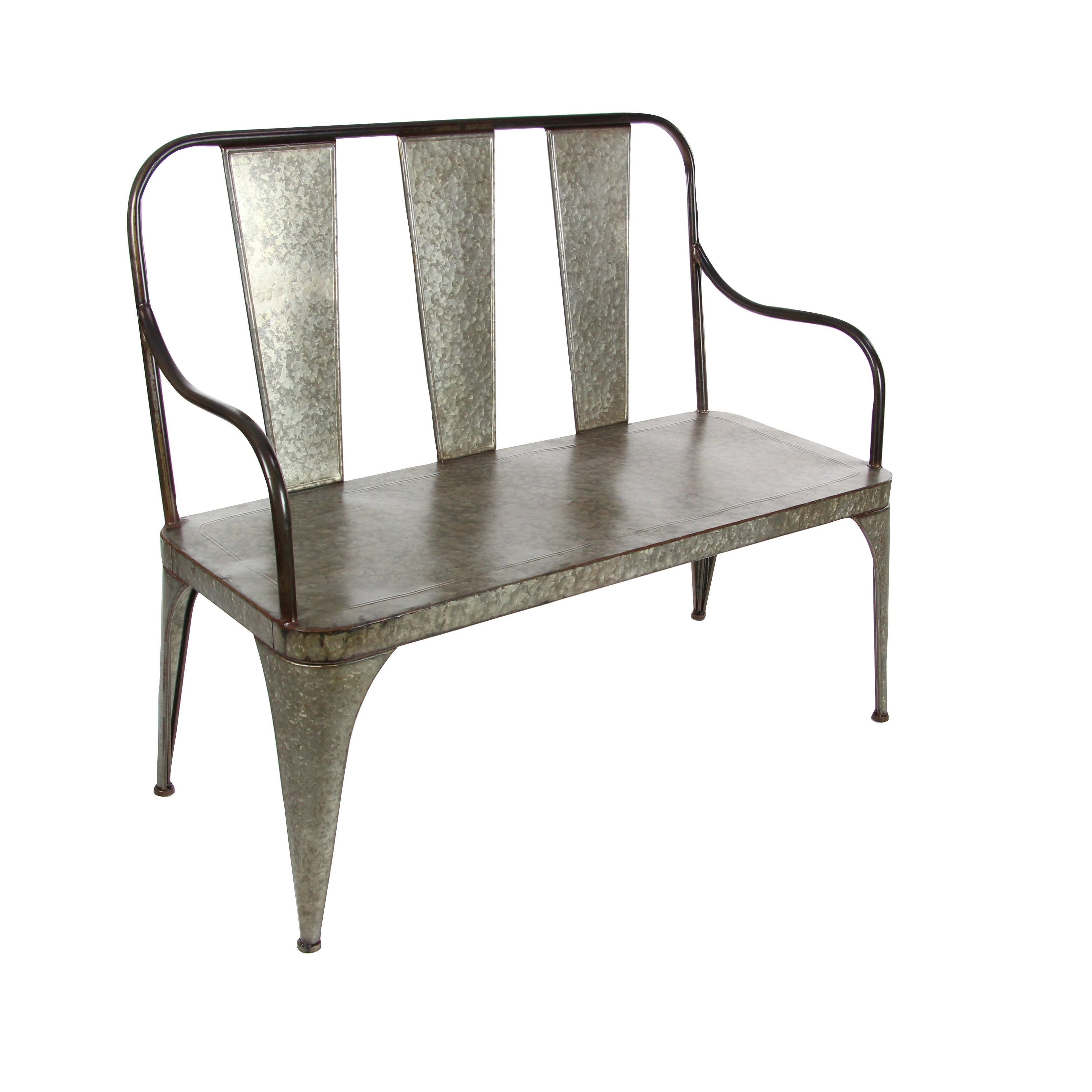 Grey Metal Iron Vintage Country Farmhouse Entry Porch Bench 47 x