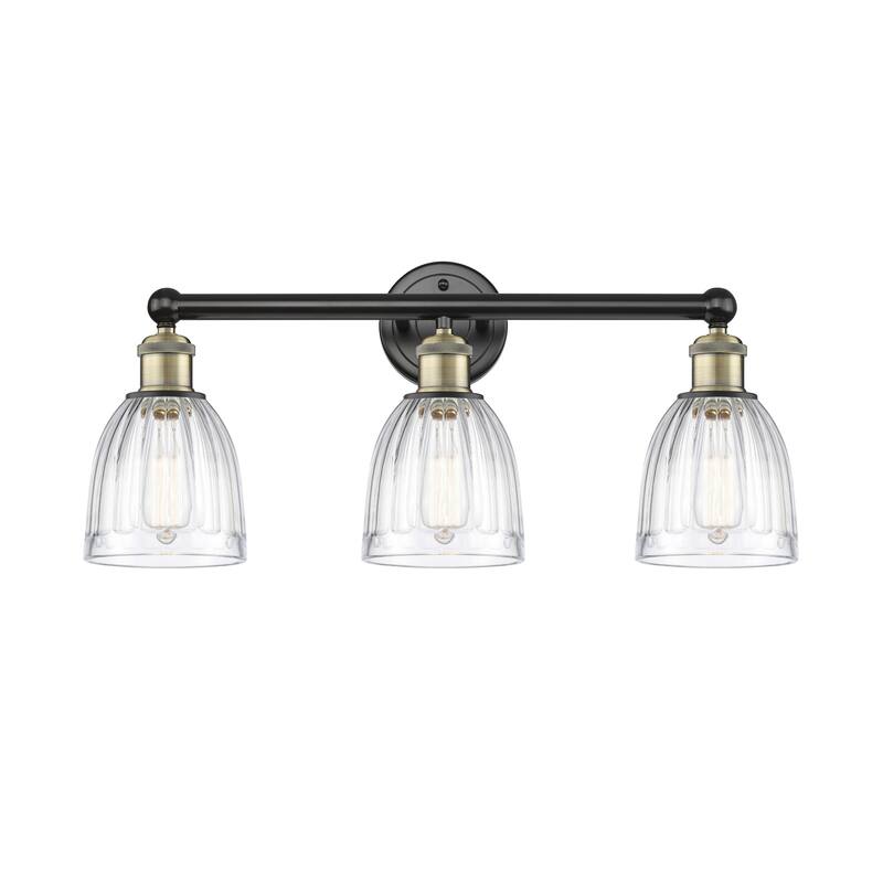 Innovations Lighting 616-3W-12-24 Brookfield Vanity Brookfield 3 Light - Black Antique Brass / Clear