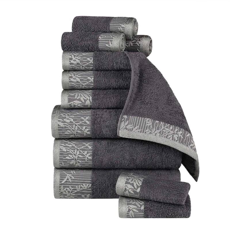 Superior Wisteria Cotton Floral Jacquard 12 Piece Bathroom Towel Set