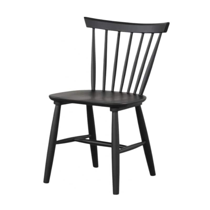 Baylee Side Dining Chair Set of 2, Farmhouse Spindle Back, Black Wood