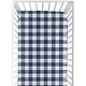 preview thumbnail 1 of 4, Navy Buffalo Plaid Check Collection Boy Fitted Crib Sheet - Blue and White Woodland Rustic Country Farmhouse Lumberjack
