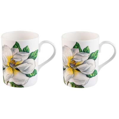 Roy Kirkham Lucy Mugs - Botanica Set of 2, Color: White