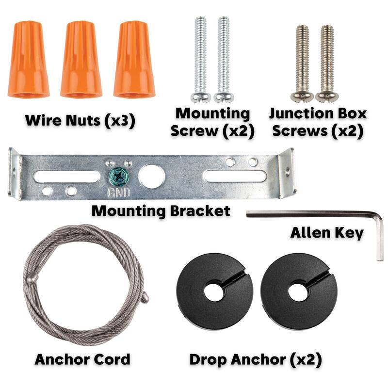 G125 Globe Pendant Light + LED Bulb – Gunmetal, Shatter-Resist, Indoor/Outdoor - Large