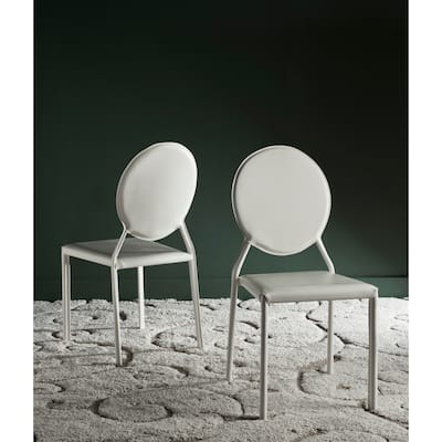 SAFAVIEH Gearldine Mid-Century White Dining Chair (Set of 2) - 17.3" x 22.5" x 37.4" - 17Wx23Dx37H