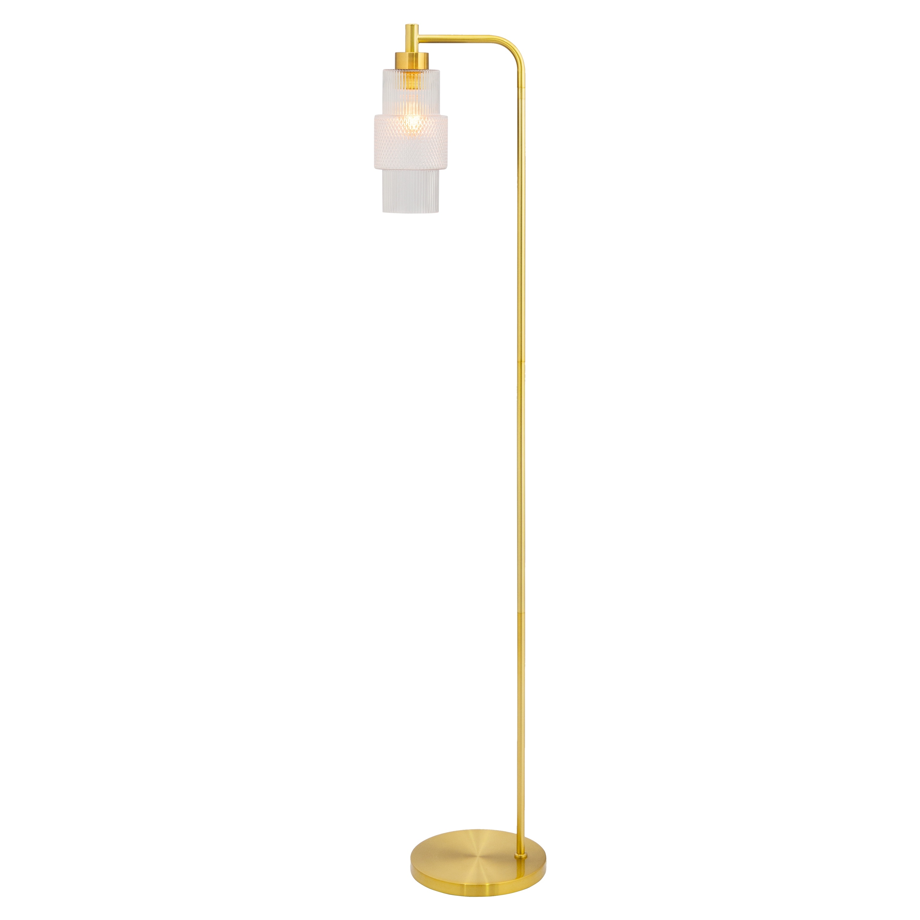 Yolanda River of Goods Glass and Metal Pillar Shade Floor Lamp