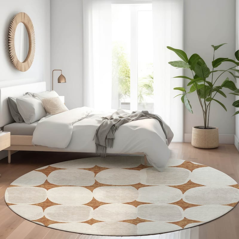 Machine Washable Indoor/ Outdoor Chantille Puffy Modern Rug