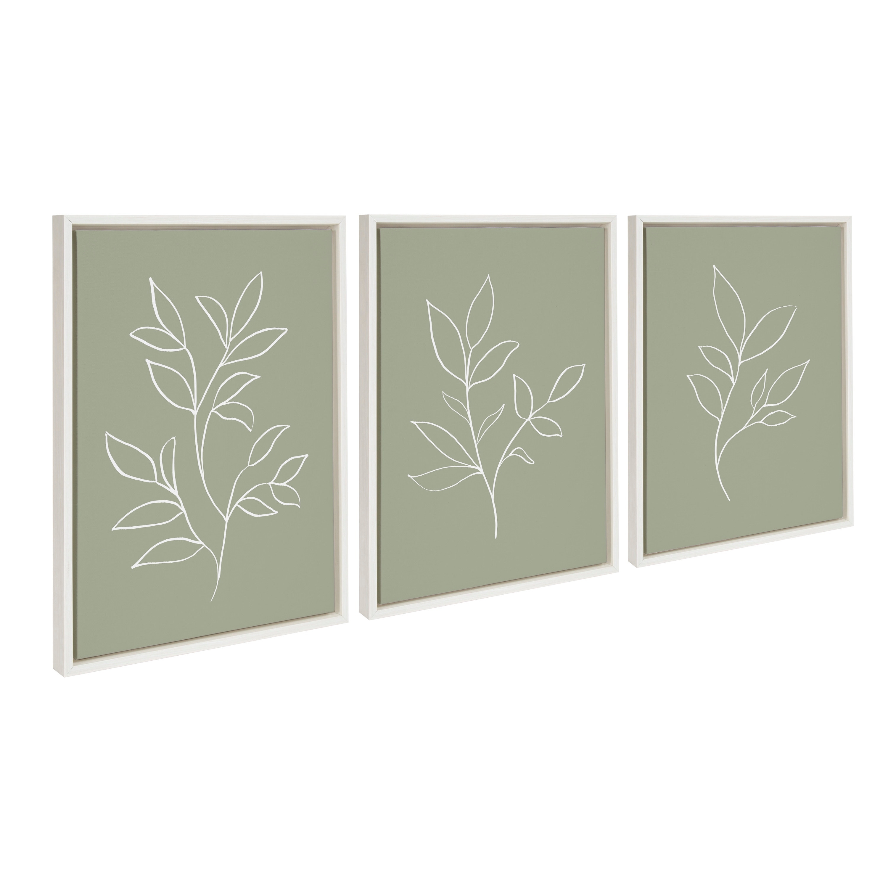 Kate and Laurel Sylvie Sage Framed Canvas by The Creative Bunch Studio