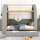 preview thumbnail 3 of 6, Twin Size House Platform Bed with Storage Shelves and Trundle