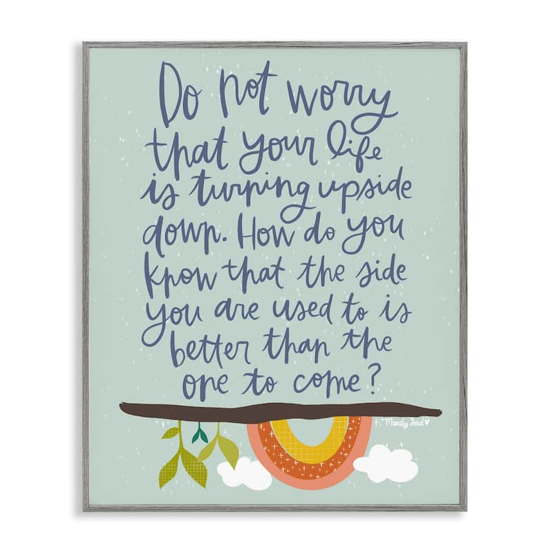 Stupell Hopeful Encouraging Phrase Framed Giclee Art Design By Mandy Ford Art + Illustration - 24 x 30 - Grey