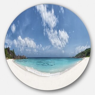 Designart 'Majestic Seychelles Beach Panorama' Seascape Large Disc ...