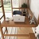 preview thumbnail 5 of 16, Natural Teddy Fleece Fabric Upholstered Twin Size Loft Bed Kids Bed with Desk