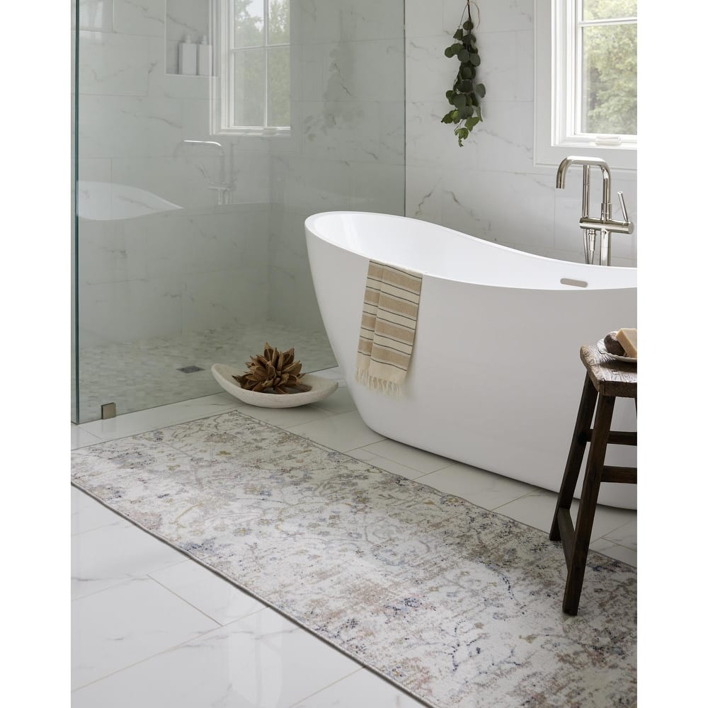 Livabliss Lavadora Transitional Medallion Washable Area Rug