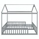 preview thumbnail 48 of 56, Double Twin House-Style Floor Bed with Fence and Guardrails, No Door