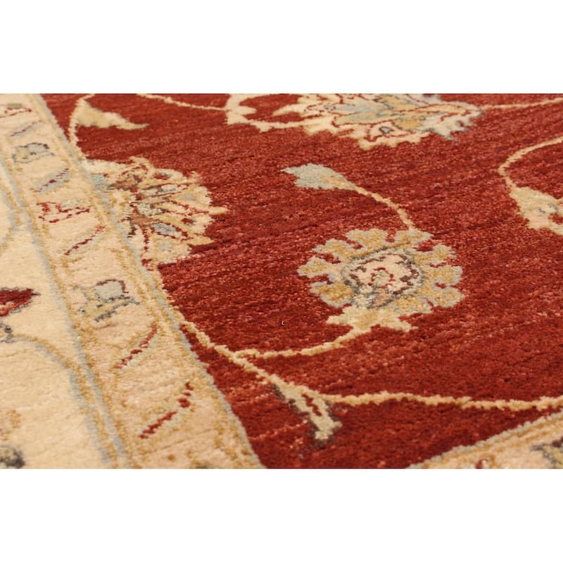 ECARPETGALLERY Hand-knotted Chobi Twisted Red Wool Rug - 5'8" x 7'5"