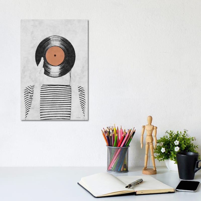 iCanvas "Vinyl Record Head" by Underdott Art Canvas Print - 12x8x0.75