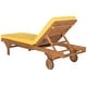 preview thumbnail 4 of 9, SAFAVIEH Outdoor Newport Solid Wood Chaise Lounge Chair with Side Table & Cushion - 27.6" W x 78.7" D x 14.2" H