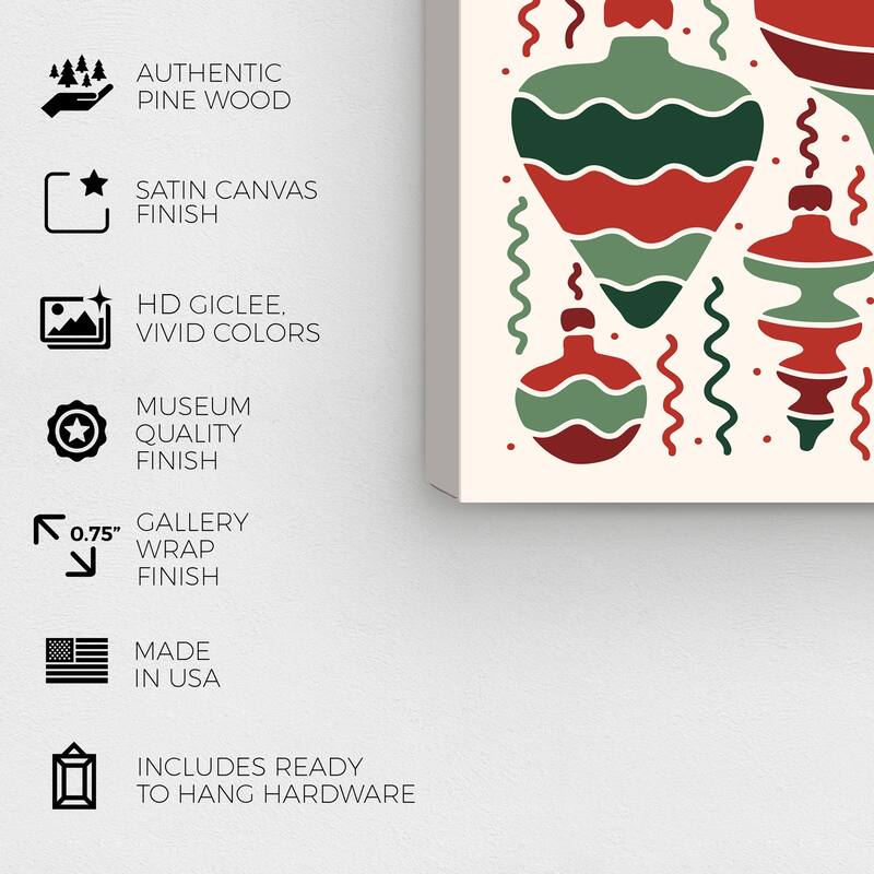 Wynwood Studio Canvas Holiday and Seasonal Ornaments Option Red Modern & Contemporary Wall Art Canvas Print