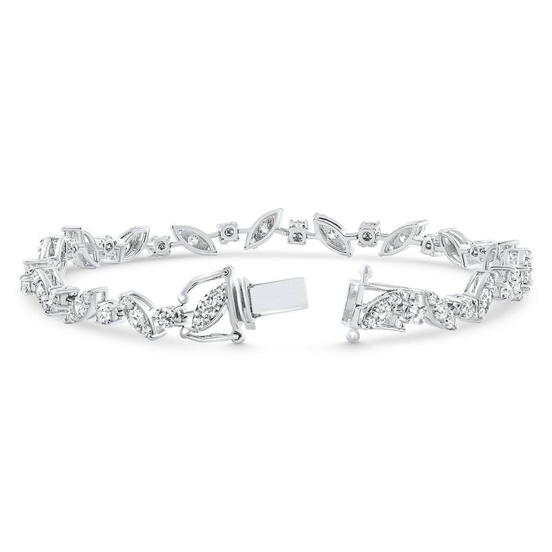 3.70Ct White Gold Diamond Tennis Bracelet 7" Lab Grown