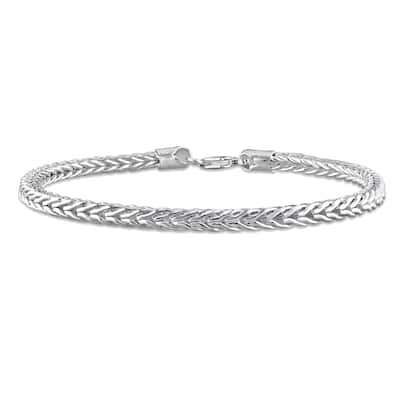 Miadora Foxtail Chain Anklet in Sterling Silver - 9 in