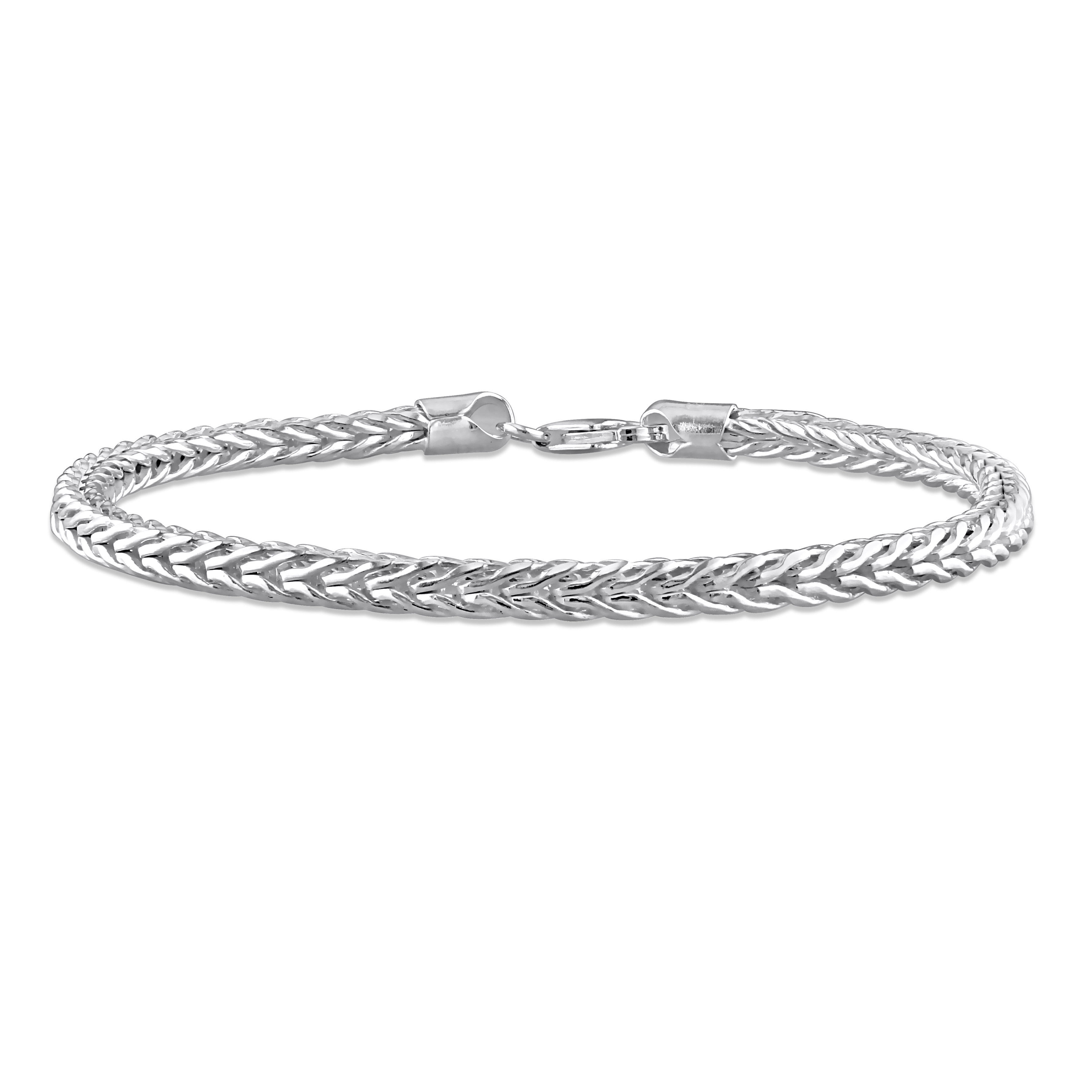 Miadora Foxtail Chain Anklet in Sterling Silver - 9 in