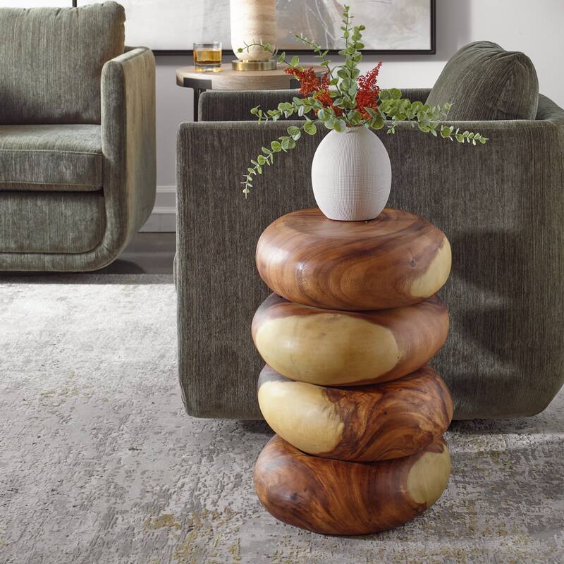 Solid Wooden End Table - 20.5" - Brown