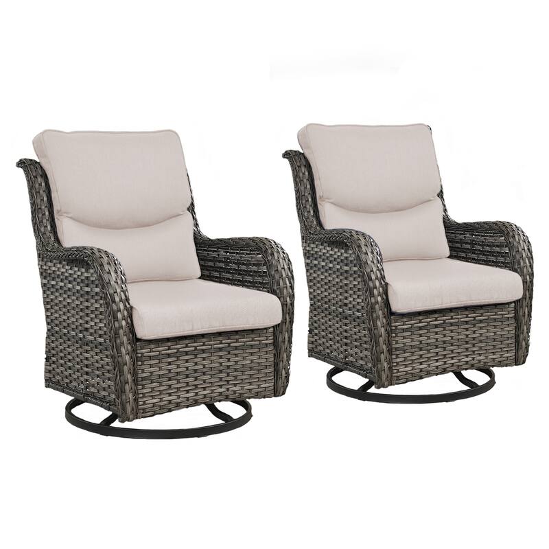 Outdoor Swivel Glider Chair Patio Chairs with 5-Inch Thick Cushions
