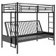 preview thumbnail 6 of 8, Twin over Full Stylish Contemporary Metal Bunk Bed, Multi-Function, Black