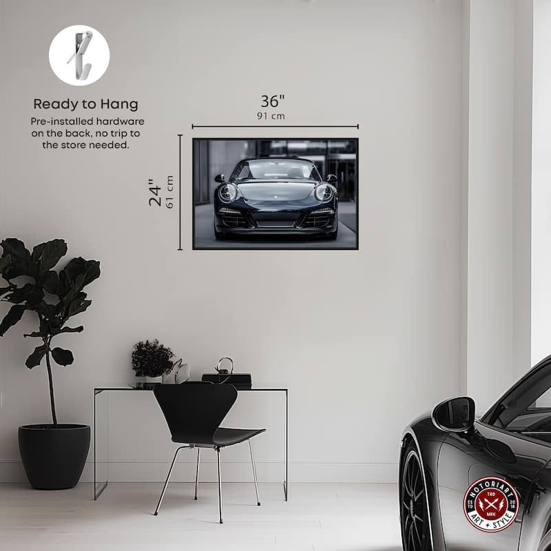 Notoriart Classy Car Framed Car 1 Piece Canvas Wall Art