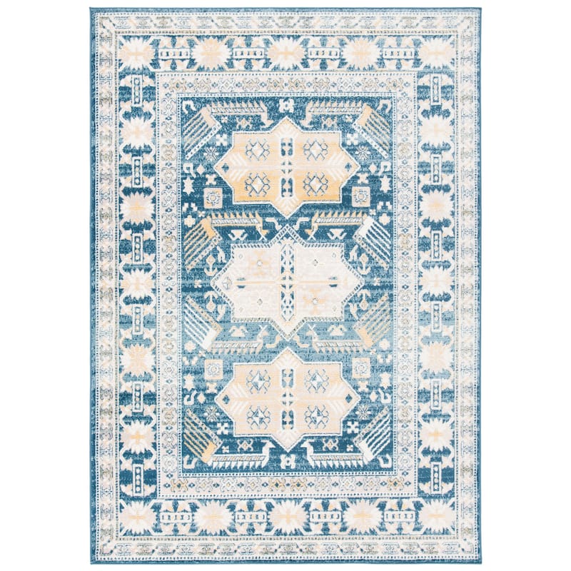 SAFAVIEH Skyler Deschka Boho Distressed Rug - Beige/Navy - 5' 5" x 7' 7"
