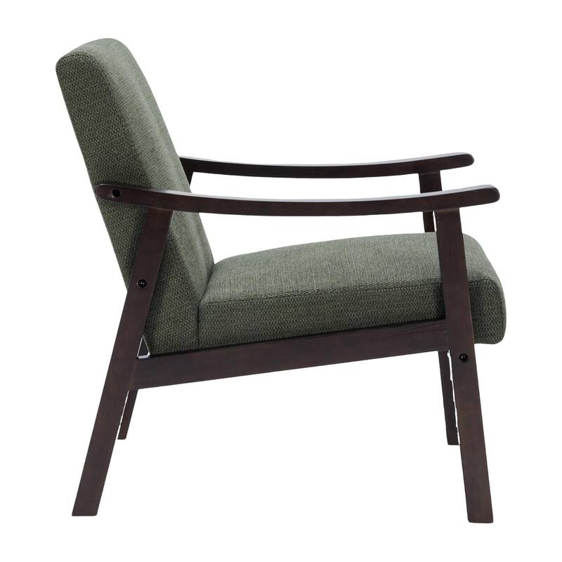 Accent Chair, Mid-Century Modern Armchair with Solid Wood Legs, Reading Leisure Chair with High Back for Living Room