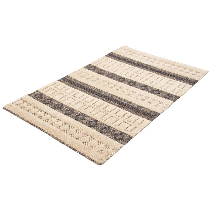 ECARPETGALLERY Braid weave Sienna Cream Wool Rug - 4'11 x 8'0