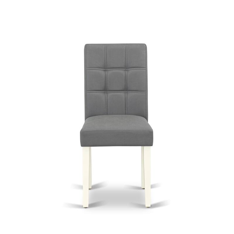 East West Furniture Dinette Set Includes a Round Kitchen Table and Chairs, Linen White (Pieces Options)