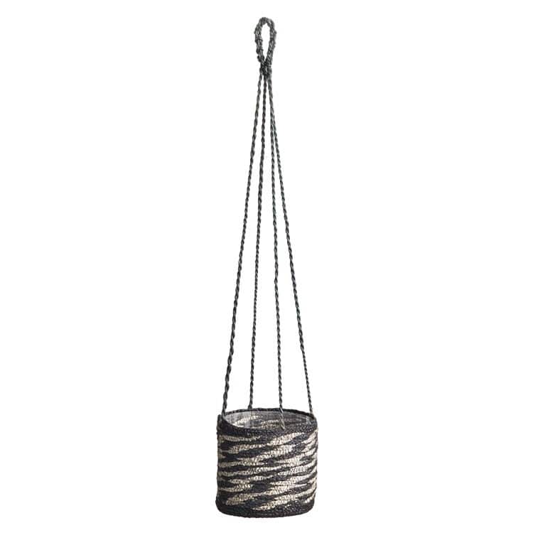 7.75" Naledi Jute Decorative Hanging Plant Floral Flowers Greenery Basket