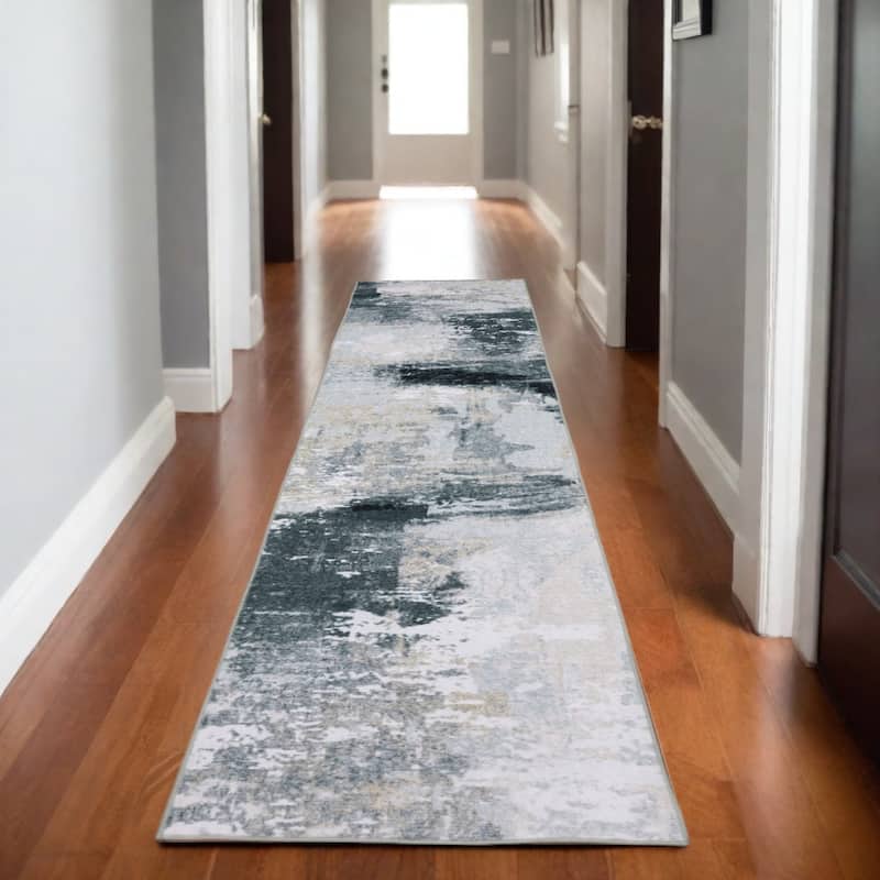 HomeRootsAbstract Modern Runner Area Rug - 96.06' X '24.02' X '0.12