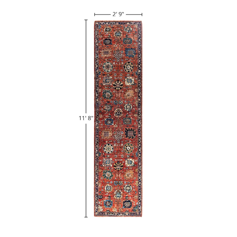 Serapi One-of-a-Kind Hand-Knotted Runner Rug - Red, 2' 9" x 11' 8" - 2' 9" x 11' 8"
