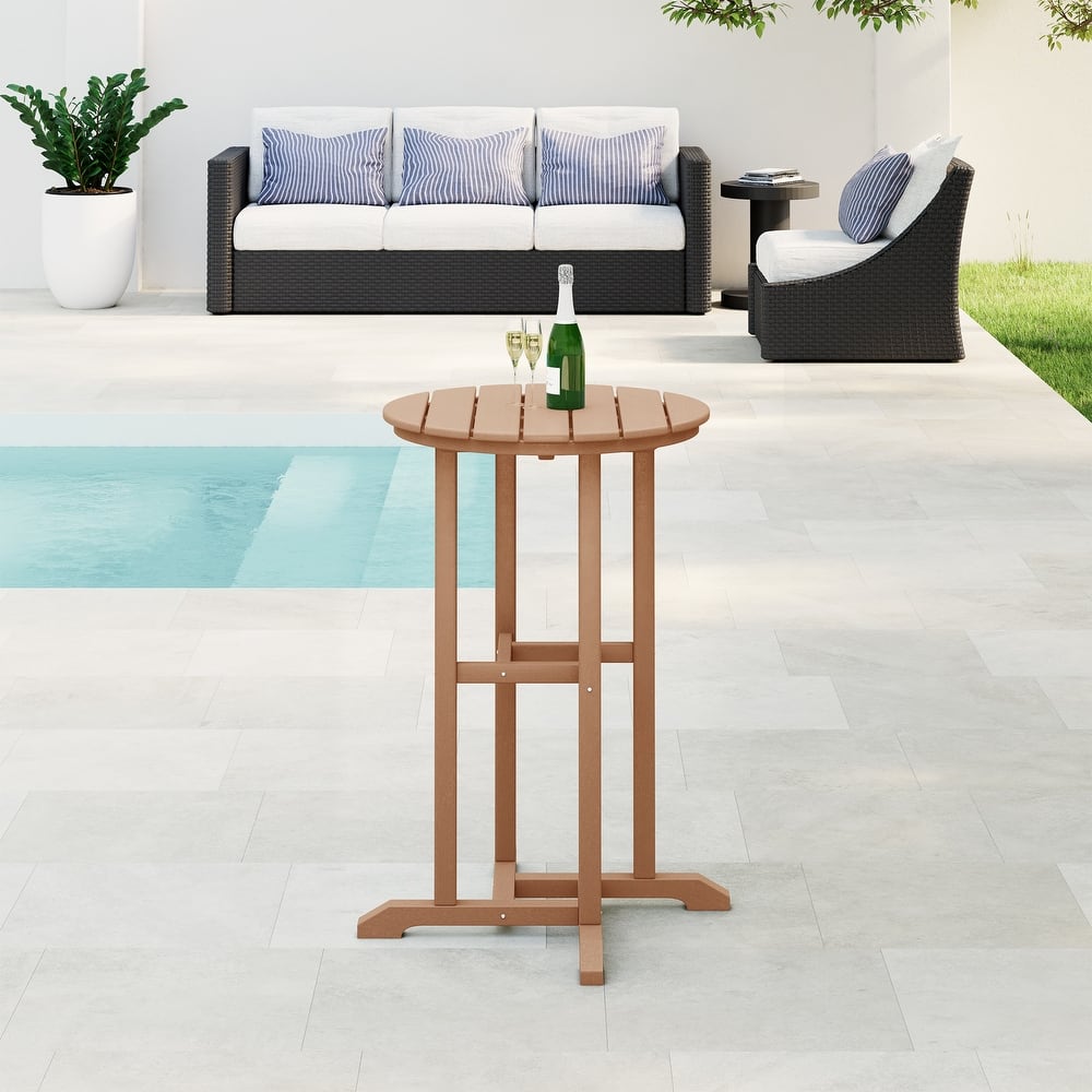Laguna Hdpe All Weather Outdoor Patio 24" Round Counter Bistro Table