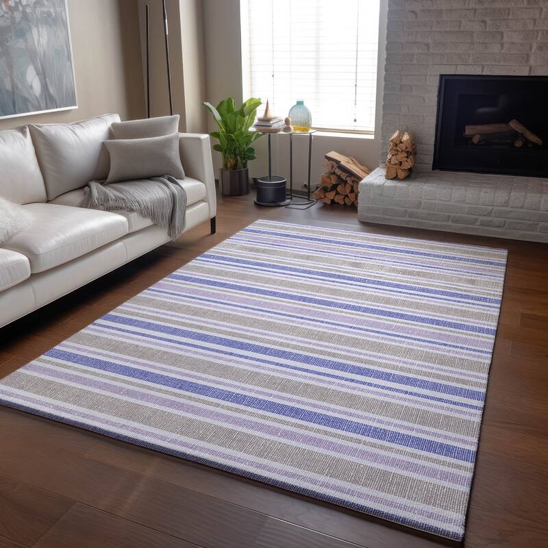 Premium Washable Super Soft Modern Cabana Stripe Mayfield Rug