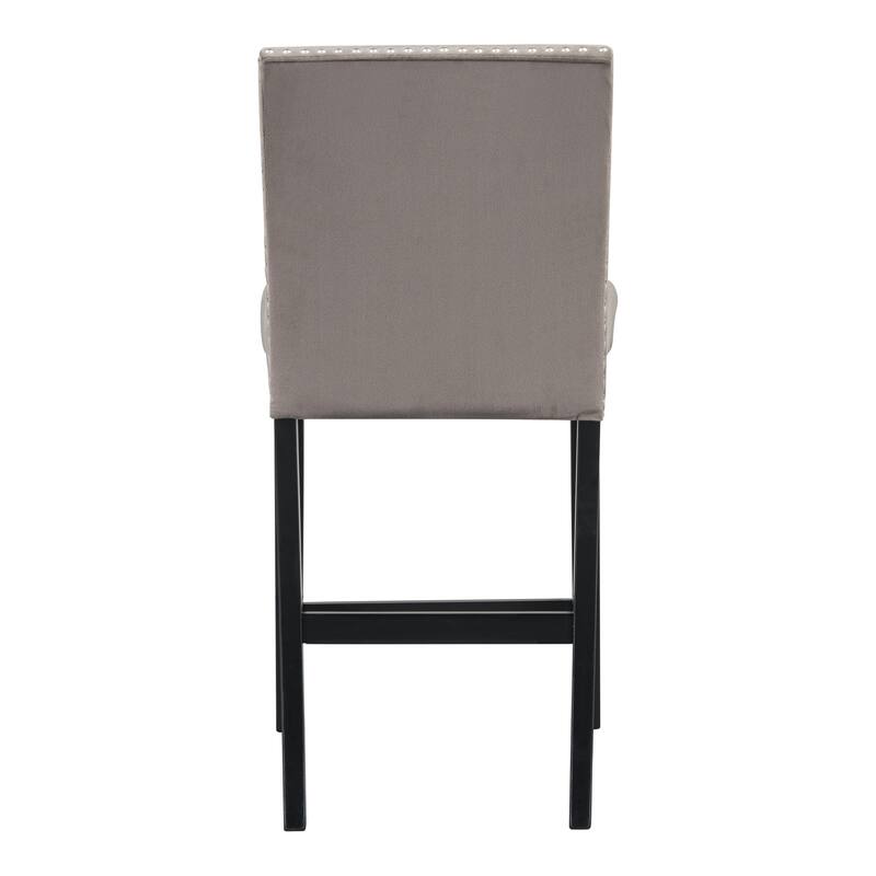5 Piece Counter Height Dining Table Set w/ 4 Velvet Upholstered Chairs