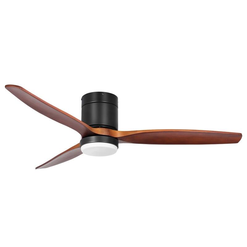 Moasis 52 Inch Flush Mount Ceiling Fan with Light and Remote Control,Low Profile Smart Ceiling Fan