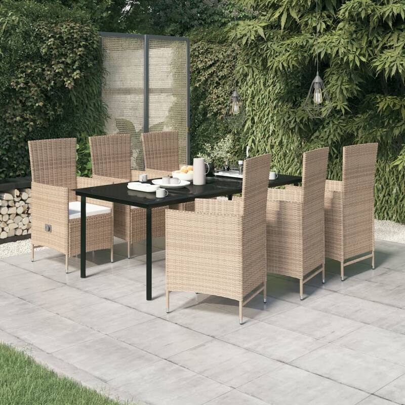 vidaXL Patio Dining Set 3/5/7 Piece Multi Colors 31.5"/55.1" Table Length
