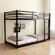 preview thumbnail 8 of 10, Metal Twin Over Full Bunk Bed Sturdy Construction, Noise Reduction & Safety Guardrail