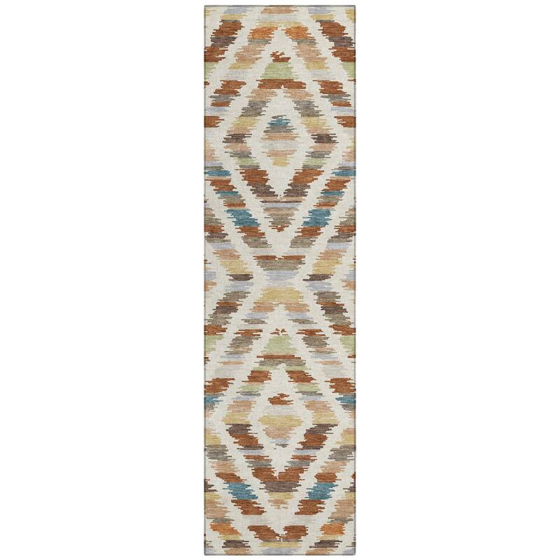 Machine Washable Indoor/ Outdoor Global Diamdon Chantille Rug