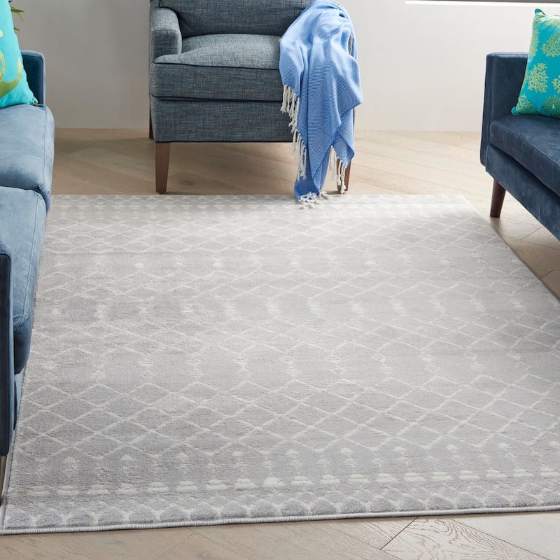 Nourison Whimsicle Moroccan Bohemian Area Rug - 4' x 6' - Grey - Runner/Rectangle