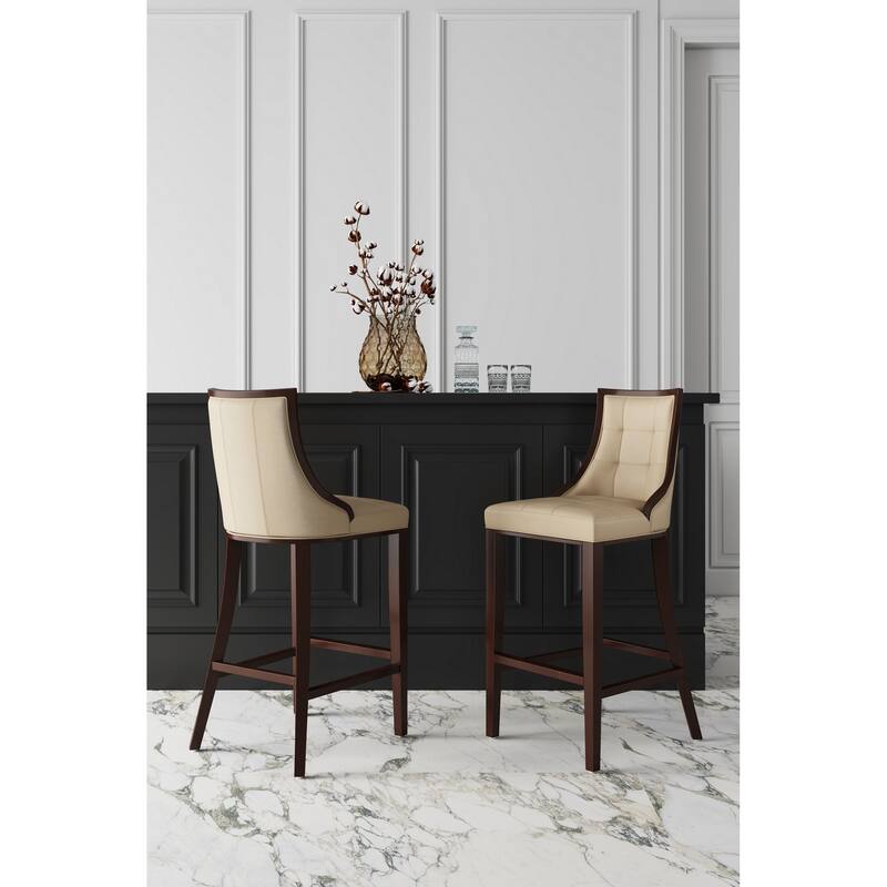 Manhattan Comfort Fifth Avenue Wood Upholstered Counter Stool
