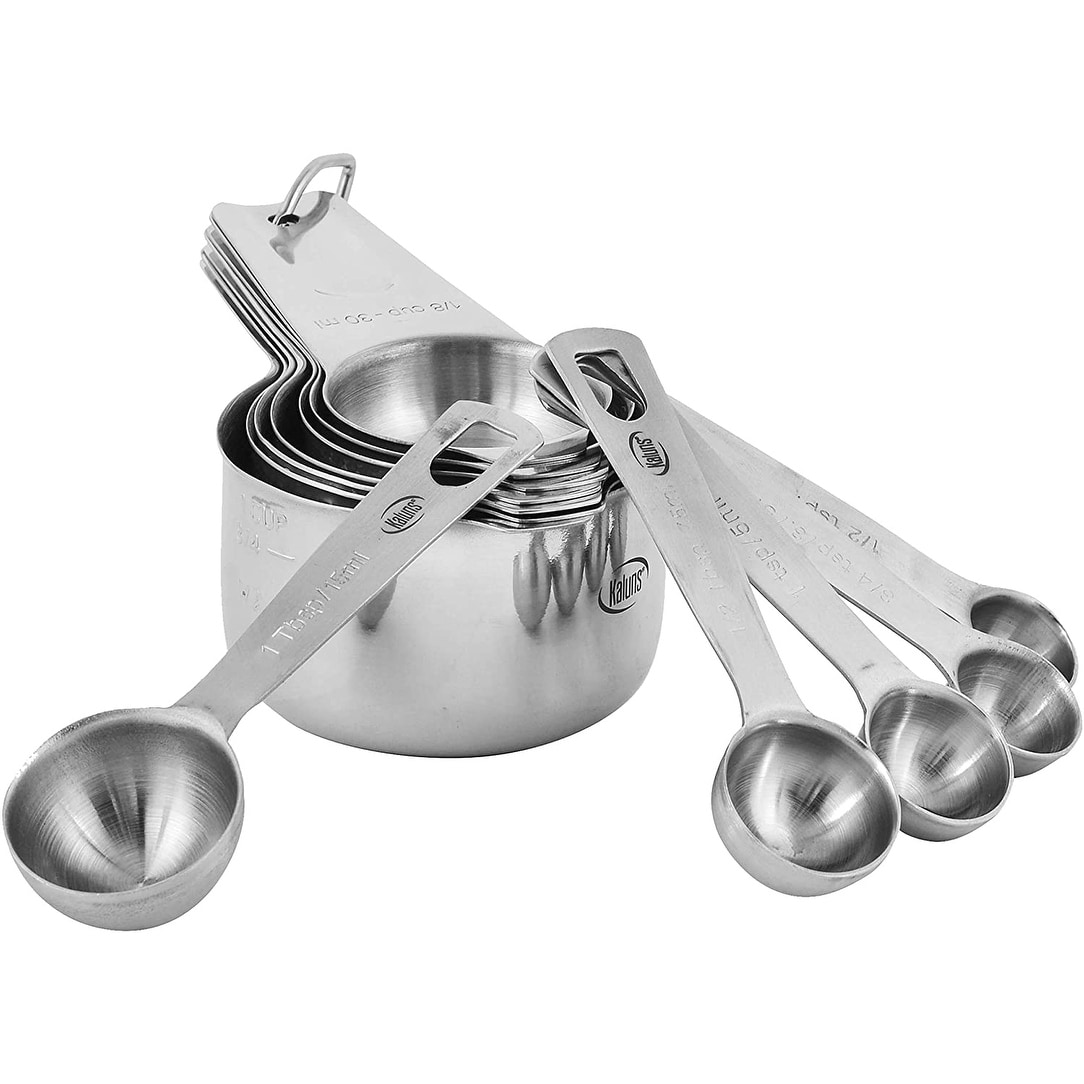 Stainless Steel Odd-Sized Measuring Cups & Spoons, 6 Piece Set