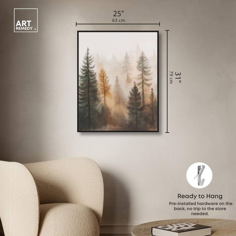 Misty Pines I Canvas by Art Remedy