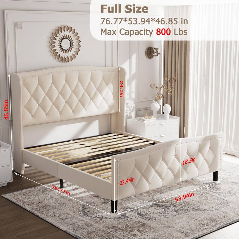 Bed Frame with 4 Storage Drawers and Headboard