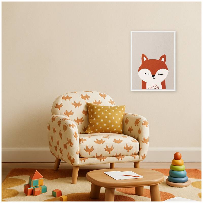 Kate and Laurel Fox by July Art Prints Framed Canvas Wall Art Print